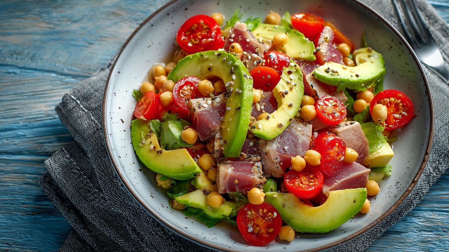 Szybkie dania z tuńczyka, awokado i ciecierzycy – zdrowa dieta w 15 minut