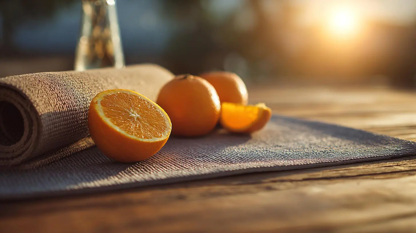 Idealny poranek: joga oraz witamina C i kwas askorbinowy dla skóry.