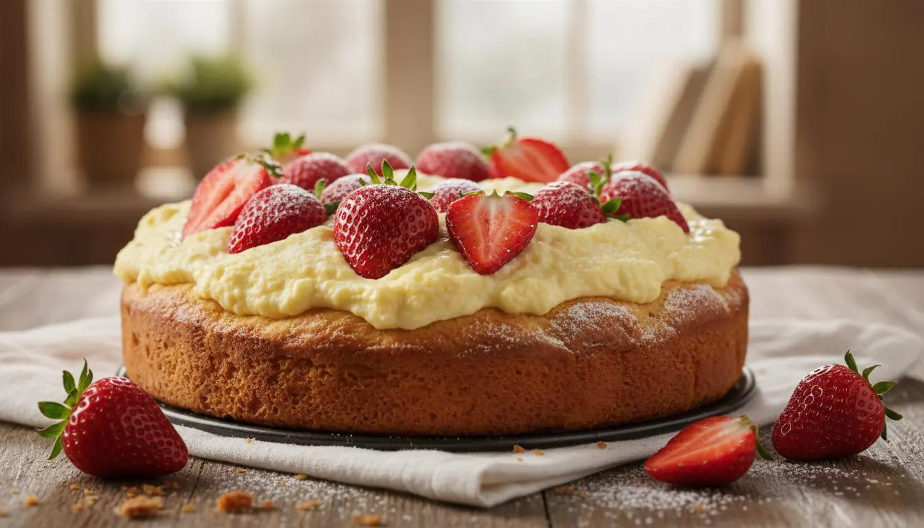 Drożdżowe ciasto z twarogiem i truskawkami – pewny domowy sukces