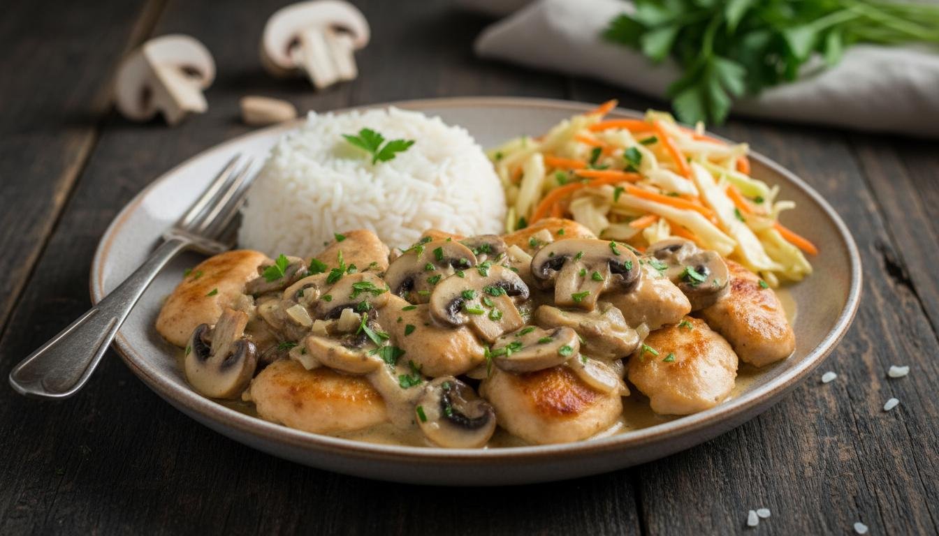 Pierś z kurczaka z pieczarkami i oszczędnym przepisem na co dzień 6 Pierś z kurczaka z pieczarkami i oszczędnym przepisem na co dzień