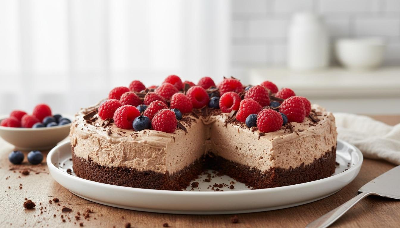 Chłodny czekoladowy deser z twarogiem bez pieczenia 8 Chłodny czekoladowy deser z twarogiem bez pieczenia