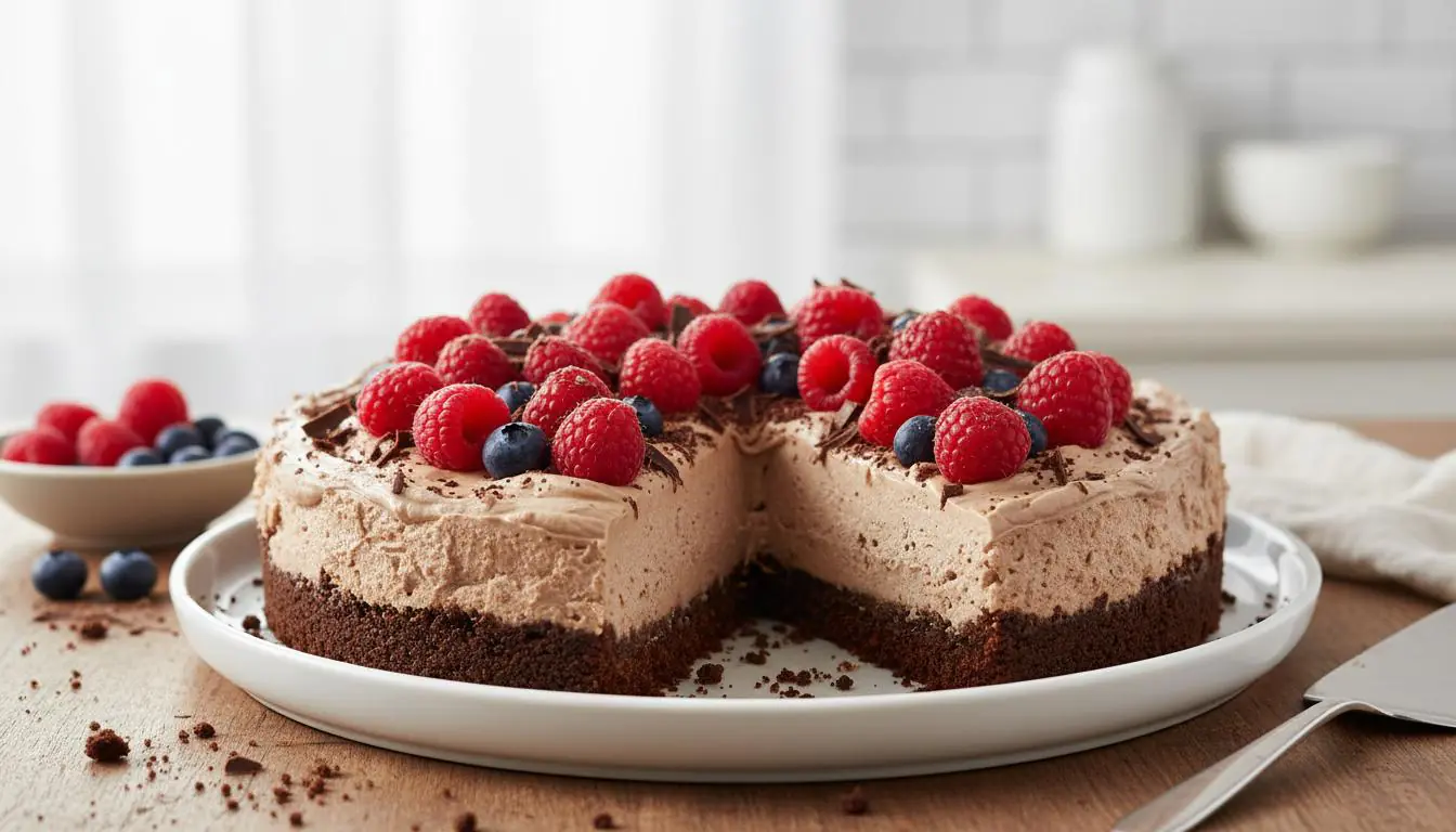 Chłodny czekoladowy deser z twarogiem bez pieczenia