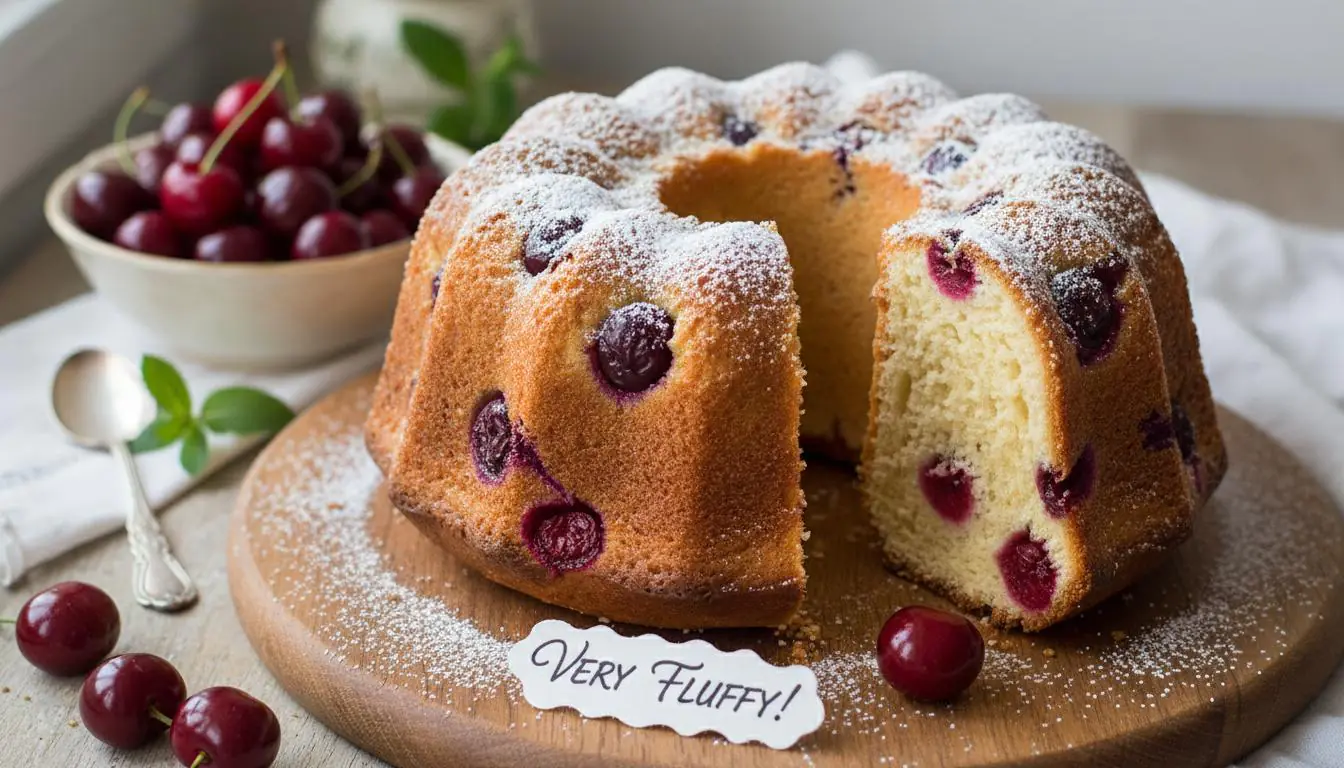 Szybka babka ucierana z wiśniami i wskazówką na puszysty efekt